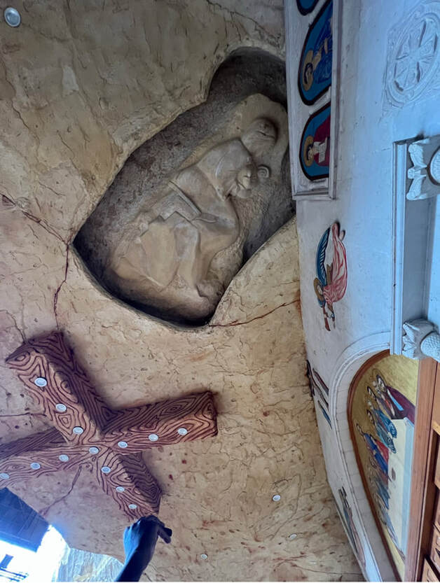 the first original carving in the cave church 