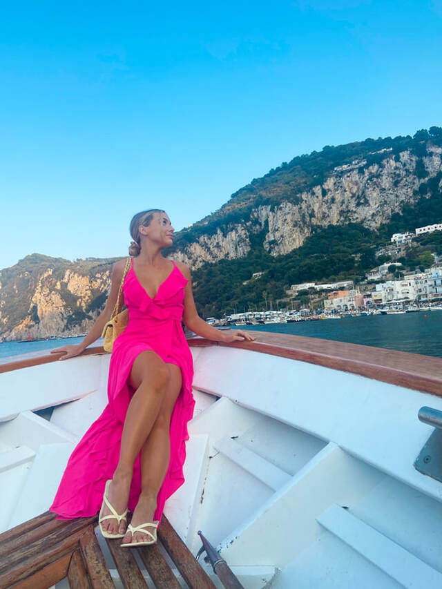 girl on boat in capri 
