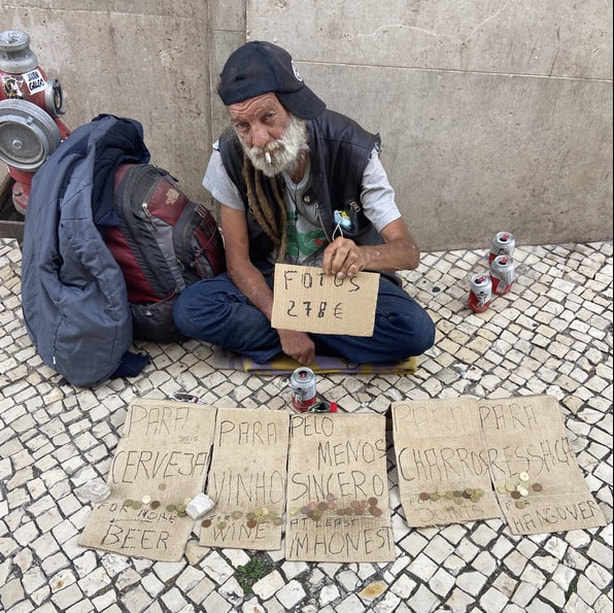funny homeless man